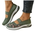 thumbnail image 4 of IUJSOY Walking Shoes Women Knit Mesh Mary Jane Shoes Embroidery Flower Flats Nursing Shoes, 4 of 5