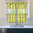 thumbnail image 3 of Kitchen Curtains 24 Inch Short - 3 Panel Set, Rod Pocket Window Curtain with Boho Cactus and Succulent Art, 100% Polyester for Farmhouse, Cafe, Kitchen, Bedroom, Easy Wash, 3 of 6