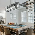 thumbnail image 5 of Golden Lighting Tribeca 5-Light Linear Pendant in Matte Black with Pewter Accents, 5 of 9