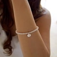 thumbnail image 3 of Turandoss Pearl Initial Bracelets Gifts Women Dainty Letter R Pearl Initial Charm Bracelets Jewelry Women Gift Idea Bridesmaid Proposal Wedding Bride Party Bridal Shower Gifts, 3 of 8