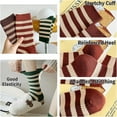 thumbnail image 3 of 5 Pairs Retro Style Colorful Striped Socks, Cute Athletic Crew socks for Women, 3 of 6