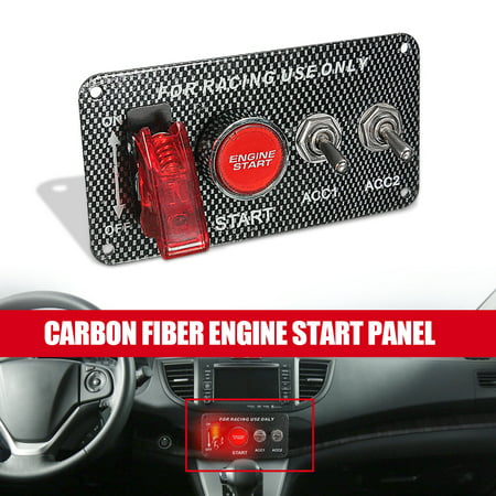 Carbon Fiber Car Ignition Switch Panel Toggle Engine Start Push Button Racing (Best Car To Start Racing)