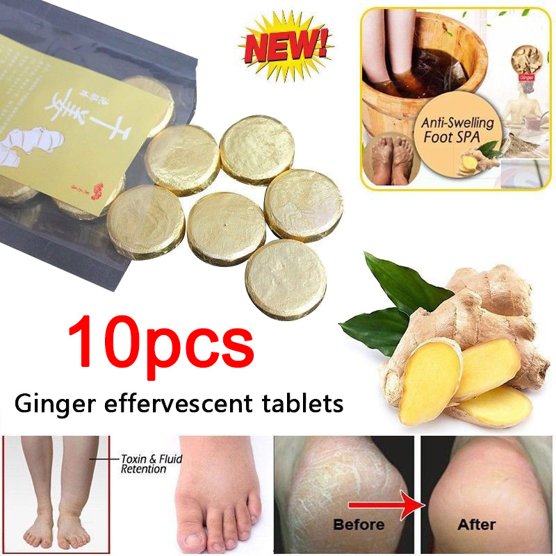 HRSR Ginger Effervescent Tablets Foot Bath Antiswelling SPA Massage
