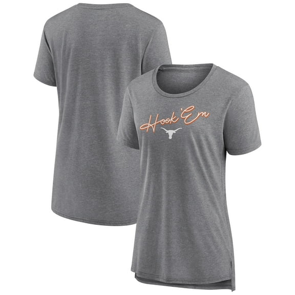 Women's Gray Texas Longhorns True Mascot Tri-Blend T-Shirt