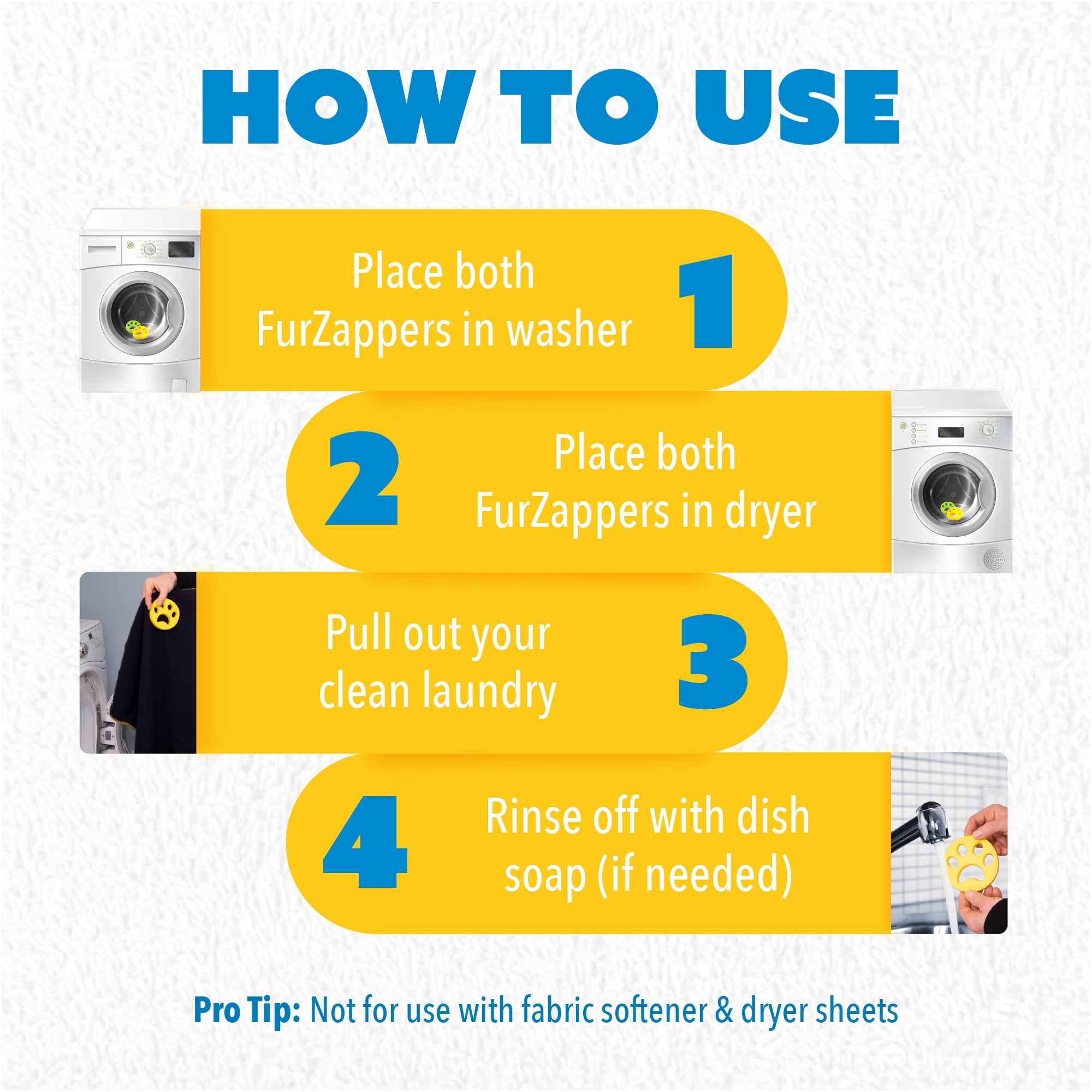 FurZapper Pet Hair and Lint Remover, Silicone, Reusable, 2-Count, Fragrance Free, Hypoallergenic