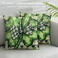 thumbnail image 3 of Awypu  St Patricks Day Pillow Covers 18x18 Watercolor Green Lucky Clover Shamrock Grey Buffalo Plaid Decorative Throw Pillow Cases Farmhouse Decoration for Sofa Couch Bed, 3 of 5