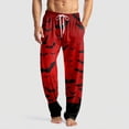 thumbnail image 2 of Satingcolo Mens Pajama Pants Red Bats Halloween, Cotton Soft Sleep Lounge Pj Bottoms with Pockets Drawstring, 2 of 6