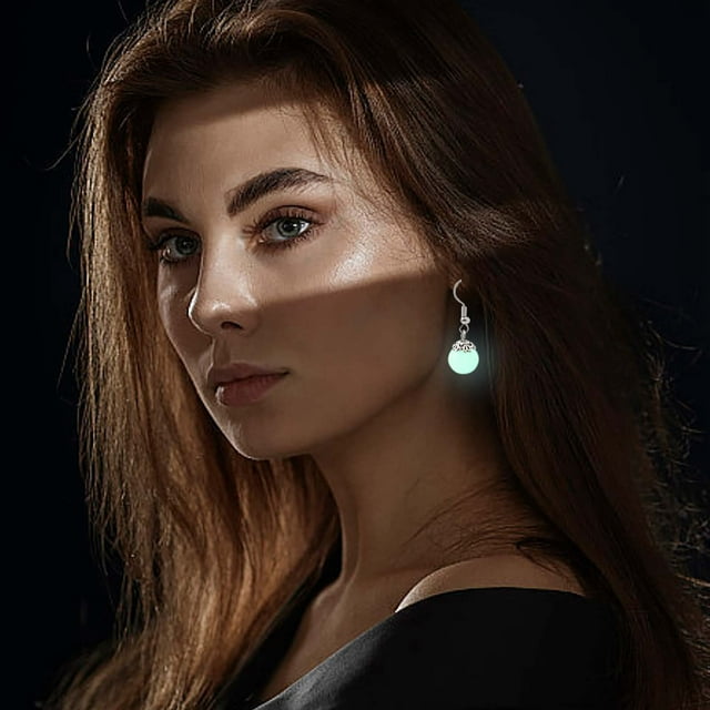 Lady Vintage Luminous Earrings Cute Round Beaded Pendant In Dark Earrings Glow Girl Jewelry Gift