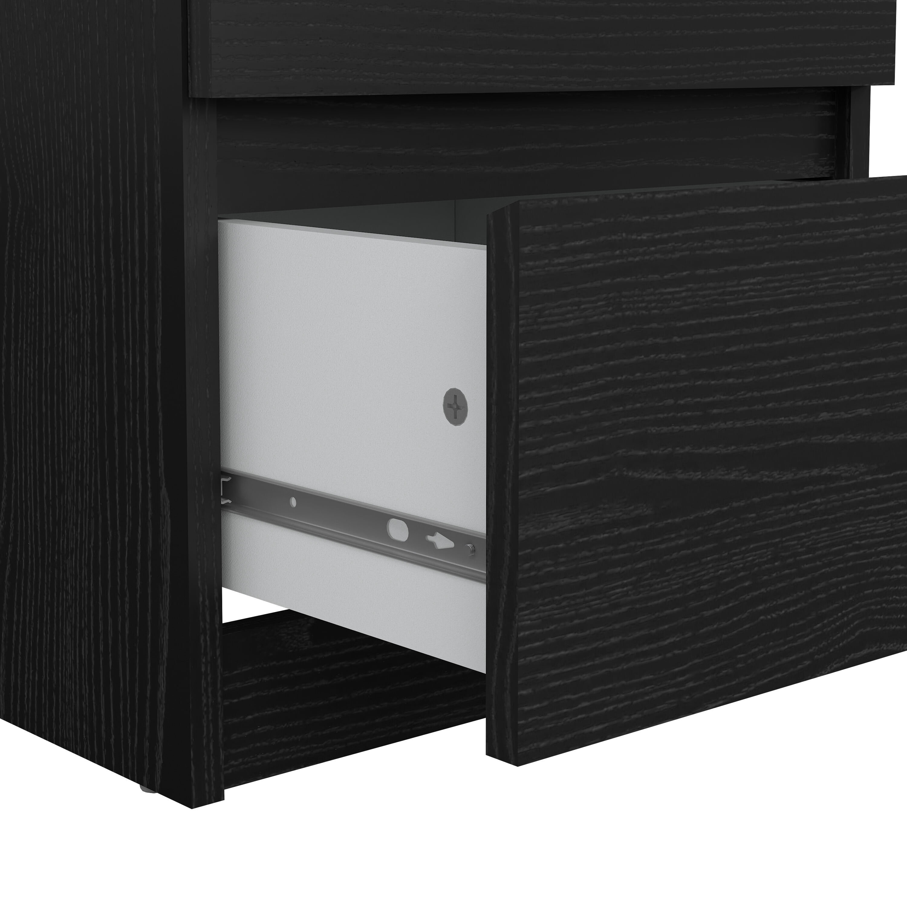 Tvilum Scottsdale 2 Drawer Wood Nightstand in Black