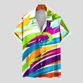thumbnail image 1 of Mefallenssiah Mode Hommes Confortable Impression Manches Courtes Col Chemise Chemisier, 1 of 5