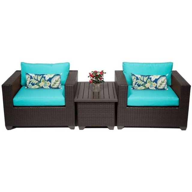 TKC Belle 3 Piece Outdoor Wicker Sofa Set in Aruba
