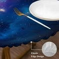 thumbnail image 4 of Color Starry Sky Round Fitted Table Cover Modernism Night Sky Impressionist Style Waterproof Table Cloth with Elastic Edge Wipeable Tablecloth for Picnic Camping Party Fits 45"-54" Diameter, 4 of 8