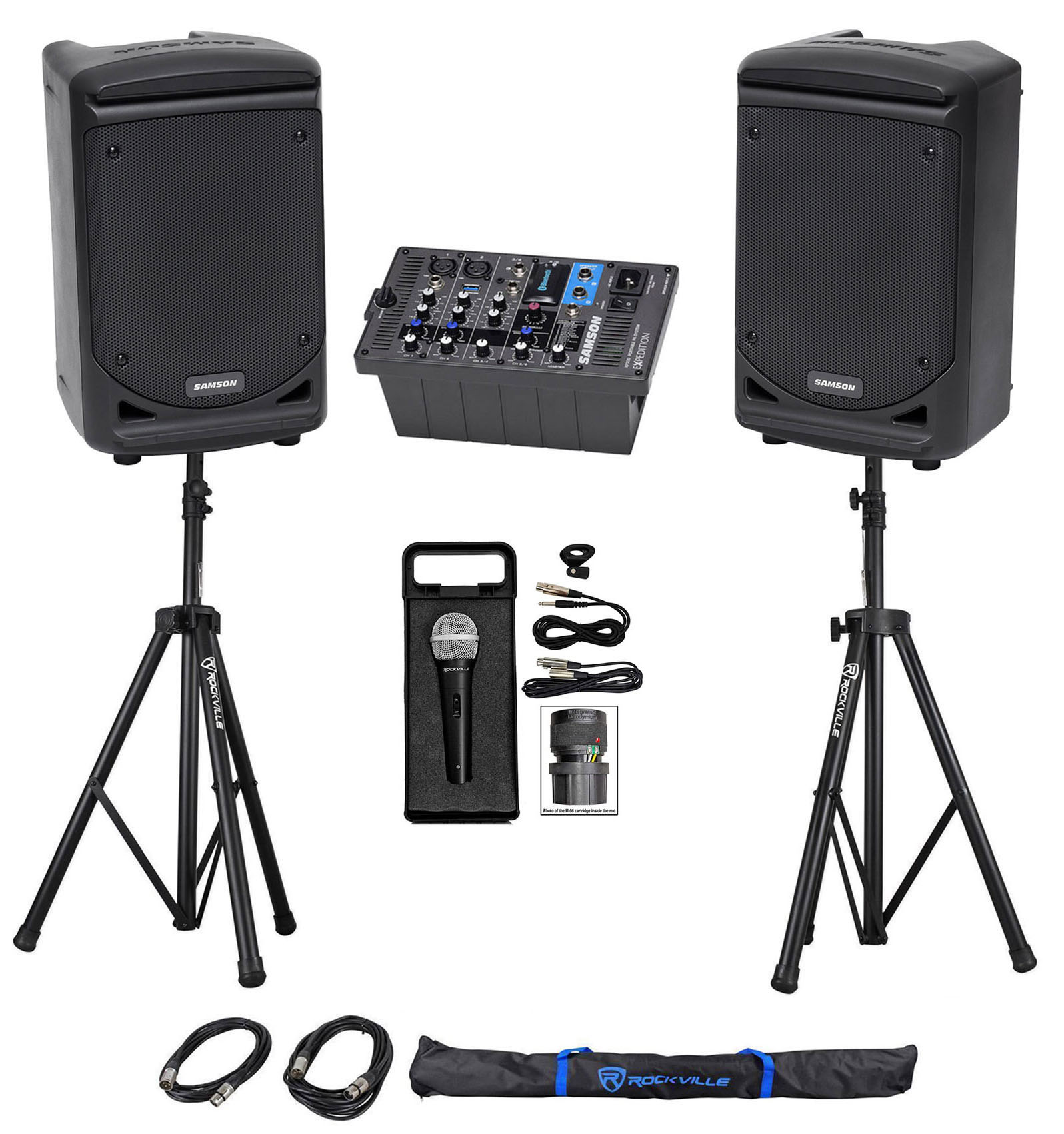 Samson Expedition 6" Bluetooth Church Speakers+Mixer+Mic 4 Church Sound