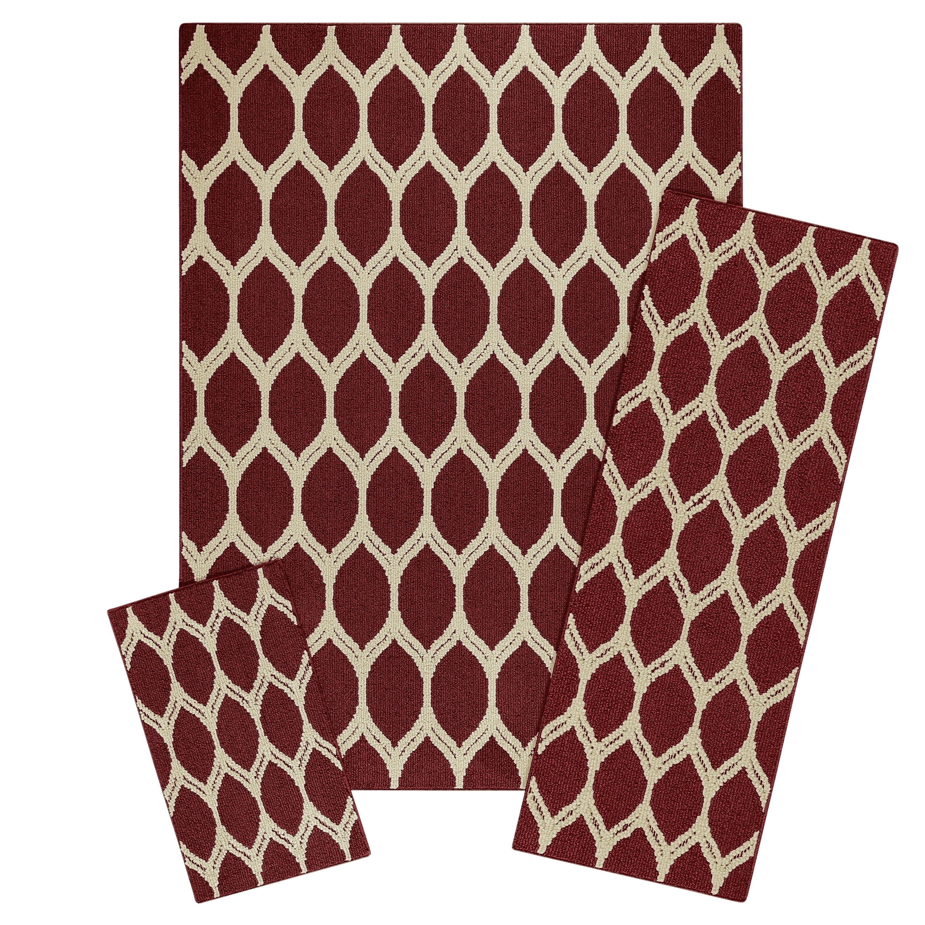 Mainstays Sheridan Ogee 3 Piece Area Rug Set Multiple