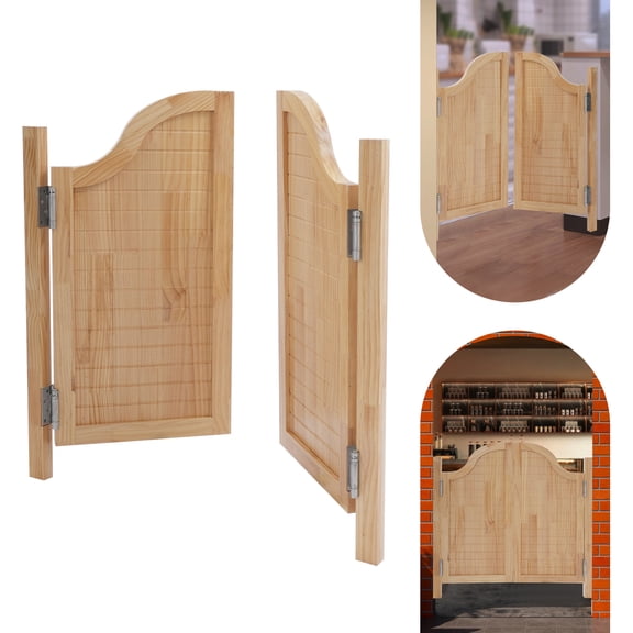 Partition Door, Swing Solid Wood Door, Partition Door for Shop Entrance Partition with the Siz of 100*90cm/39.37*35.43in for Cafes, Shopping Malls, Bars