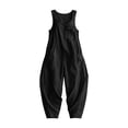 thumbnail image 7 of biudgviw Women's Casual Loose Overalls Jumpsuits Pleated Sleeveless Tanks Baggy Long Pants Rompers with Multi Pockets for Beach Travel, 7 of 7