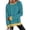 Cyan-#006, variant on Women's Scalloped Sweatshirt Striped Crewneck Long Sleeve Pullover Color Block Scalloped Hem Tops Casual Loose Fit Y2k Trendy Outfits,Cyan 2XL