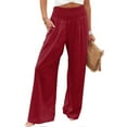 thumbnail image 6 of SwiftWear High Waist Wide Leg Pants for Women 0 Wine Trousers with Pockets L, 6 of 8