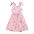 thumbnail image 2 of WOYY Toddler Girls Sleeveless Bow-Tie Straps Dress Casual Beach Sundress A Line Midi Dress, 2 of 5