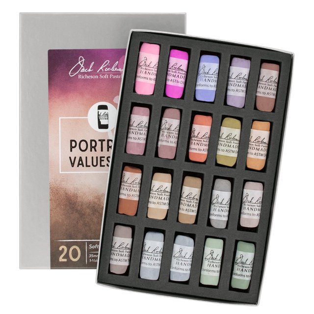 Jack Richeson 422939 Pastels Doux Roulés à la Main Portrait (Ensemble de 20 Pcs), Quantité (Lot de 1)