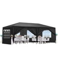 thumbnail image 6 of 10x20 Party Tent Outdoor Canopy Tents for Parties, Heavy Duty Waterproof Gazebo Shelter with 6 Removable Sidewalls, Commercial Event Tent for Garden, Backyard, Market, Black, 6 of 6