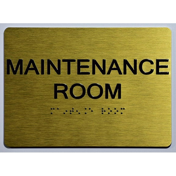 Maintenance Room Sign- Gold(Aluminium, Gold/Black,Size 5x7) The Sensation line