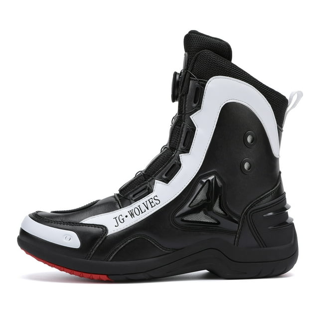 JG WOLVES- Motorcycle Boots - All-Season Comfort & Adventure - Waterproof Touring & Off-Road Riding Shoes - For Men & Women,Black,44
