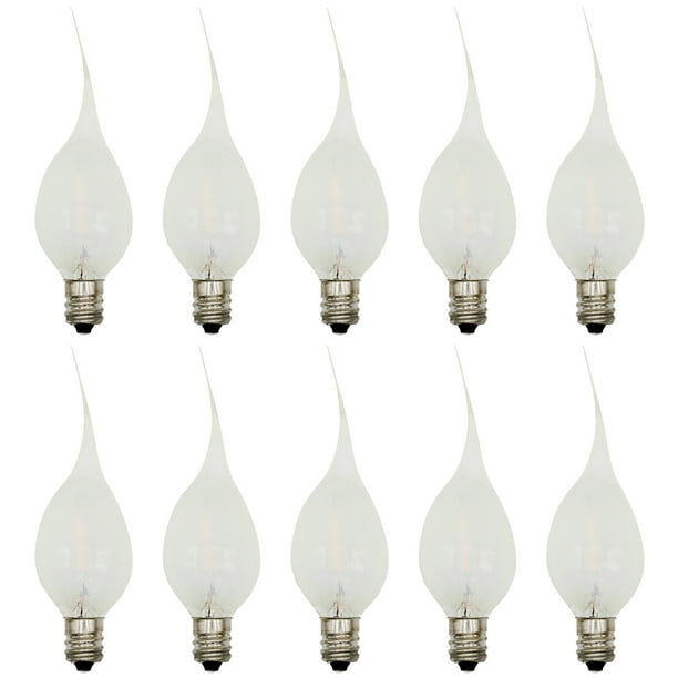 10 Pack Silicone Dipped LED Night Light Bulbs, C7 Replacement Light