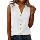 thumbnail image 1 of Eres Más Que una Camisa de Puntuación de Prueba Blusa de Botón sin Mangas de Color Sólido Casual para las Mujeres, Camisetas de Mujer Cuello en V Moda de Poliéster para el Verano, 1 of 8