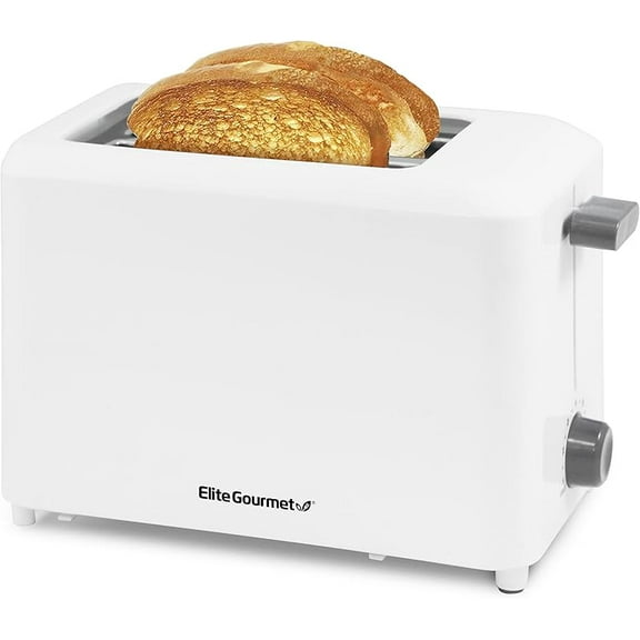 ECT-1027 Cool Touch Toaster, 7 Toast Settings Cancel Functions, Slide Out Crumb Tray, Extra Wide 1.5" Slots for Bals Waffles Specialty Breads, Puff Pastry, Snacks, White