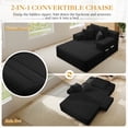 thumbnail image 6 of FFH 60" Chaise Lounge Chair Indoor, Convertible Sleeper Sofa Bed with Storage Pockets, Plush Corduroy Floor Lazy Sofa, Frameless Design, Black, 6 of 11