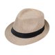 thumbnail image 1 of Sombrero de jazz estilo británico, ala corta, decoración de cinta, transpirable, tipo cubo, de malla., 1 of 8