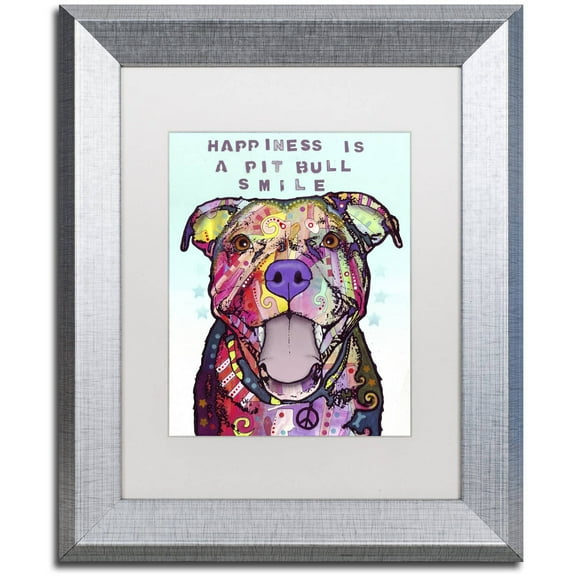 Trademark Fine Art "Smile" Canvas Art by Dean Russo, White Matte, Silver Frame