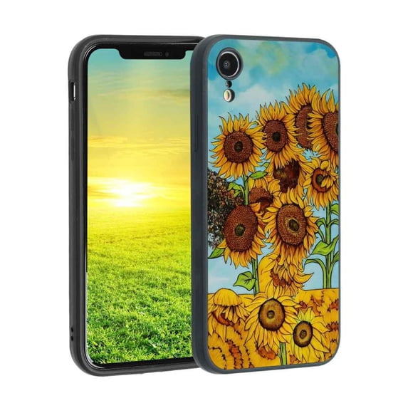 Compatible with iPhone XR Phone Case, Sunflowers-342 Case Silicone Protective for Teen Girl Boy Case for iPhone XR