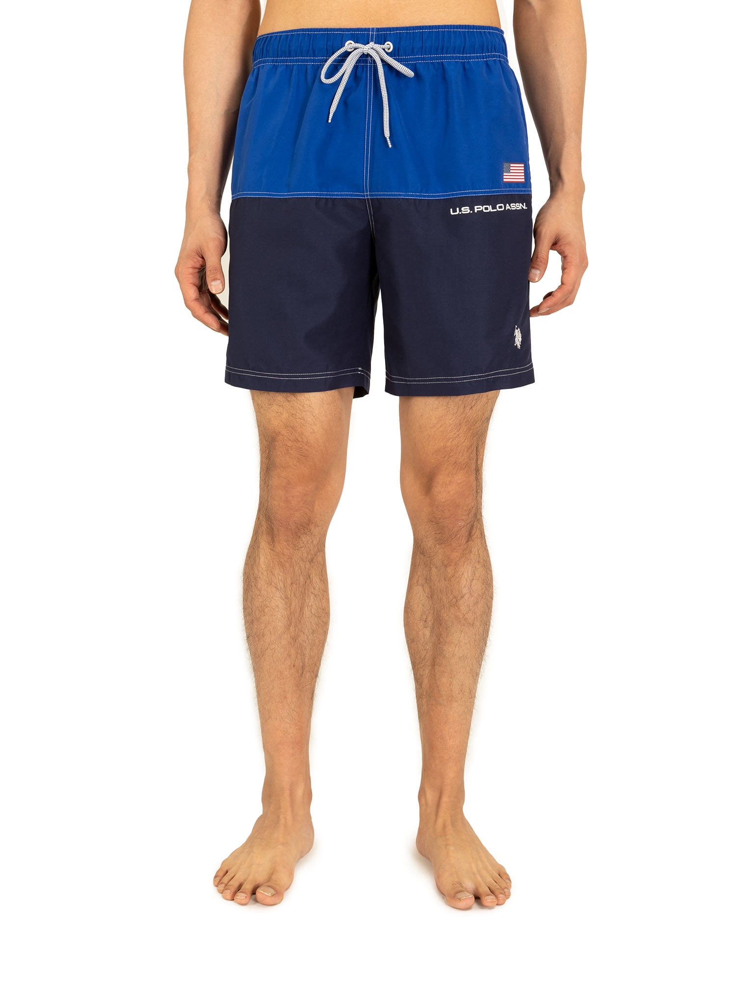 U.S. Polo Assn. Men's & Big Men's Color Block Swim Trunks with UPF50+, 7" Inseam, Sizes S-3XL