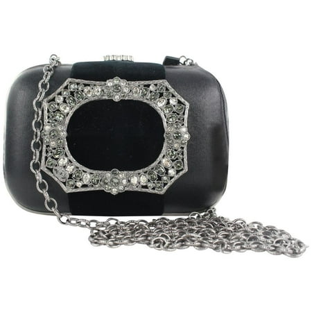 Chanel 15a CC Embellished Crystal Kisslock Minaudiere Crossbody Chain Bag