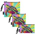 thumbnail image 2 of Haosy 3 Pack Reusable Ziploc Bags BPA Free Healthy Food Storage Bag Leakproof Sandwich Snack Freezer Bags Colorful Turtle, 2 of 7