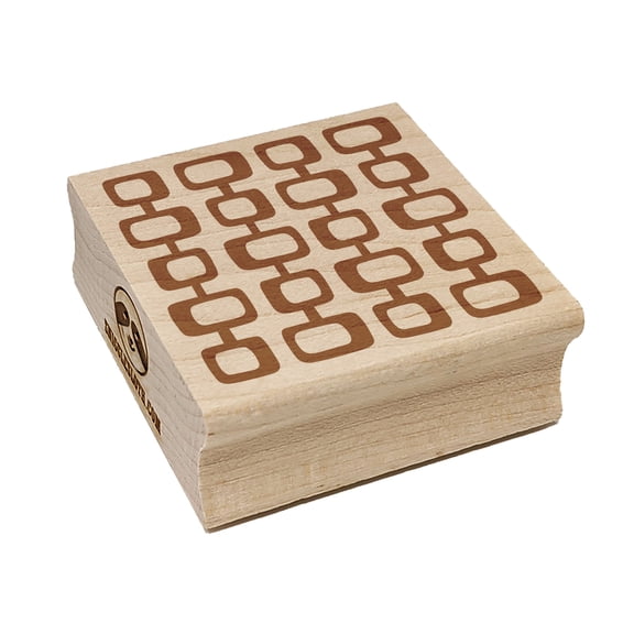 Retro Mid Century Square Pattern Square Rubber Stamp Stamping Scrapbooking Crafting - Small 1.25in