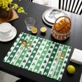 thumbnail image 3 of St. Patrick's Day Placemats Set of 12, Green Irish Lucky Clovers Stripes Placemats for Dining Table, Place Mats for Kitchen Tabletop, Waterproof Wipeable Dining Table Mats Set, 3 of 9