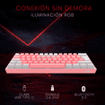 thumbnail image 3 of Teclado Gamer Redragon Fizz Pro Rosa/Blanco 60% Wireless, 3 of 6