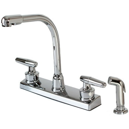 Hardware House Double Handle Kitchen Faucet with Side (Best Modern Kitchen Faucet)