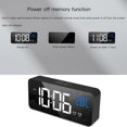 thumbnail image 4 of Reloj electrónico inteligente con espejo LED, portátil, hogar, USB, control de voz, temporizador silencioso, música, reloj despertador, recordatorio, negro kenally HA001362-02B, 4 of 6