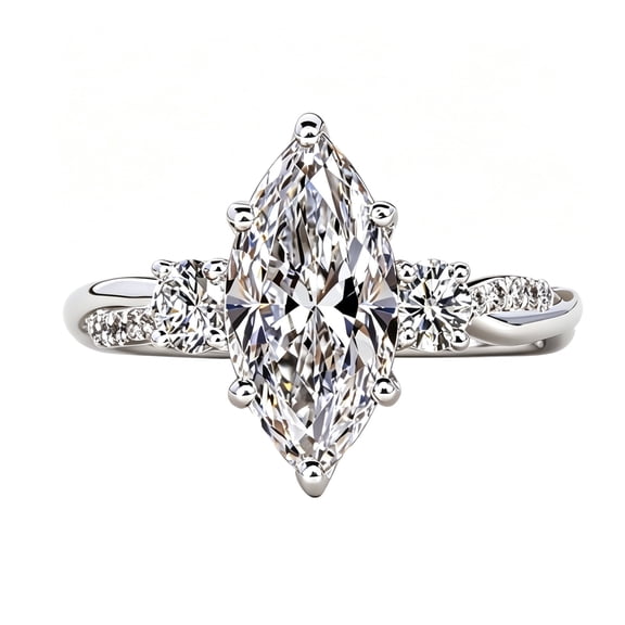 925 Silver Plated Marquise Cut Engagement Ring for Women, Vintage Twisted Infinity Wedding Band Promise Cubic Zirconia CZ Band Simulated Diamond Rings for Women's Size 6-10(7#)