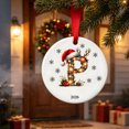 thumbnail image 6 of Fievgin Christmas Ornament 2026, Letter P Initial Decoration with Santa Hat for Tree & Gift, 6 of 7