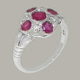 thumbnail image 2 of LBG British Made 9k White Gold Natural Ruby & Diamond Womens Statement Ring - 33 size options - Size 10, 2 of 7