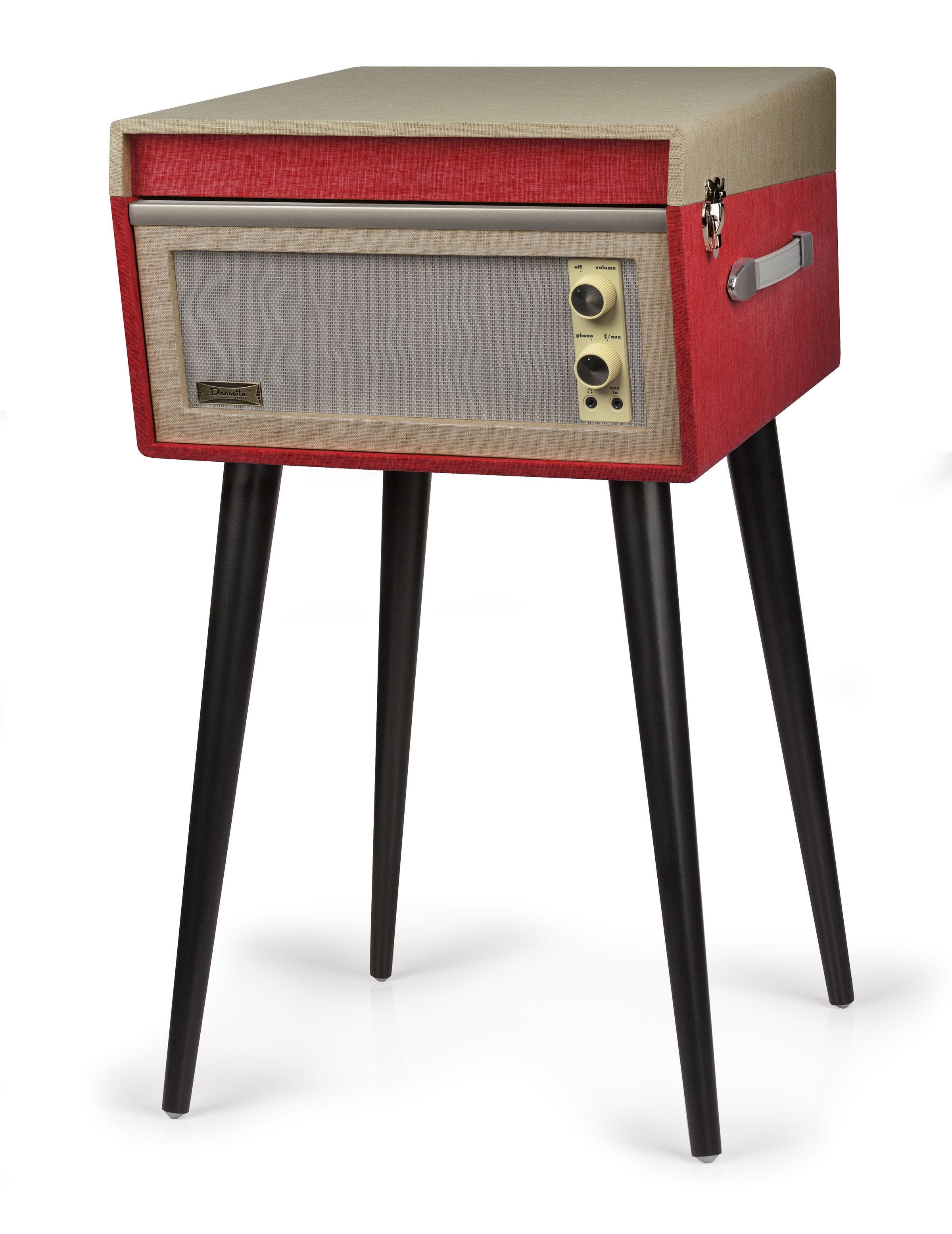 Crosley Dansette Bermuda Bluetooth Portable Suitcase Record Player with 2-speed Turntable - Red - CR6233D-RE - image 3 of 7