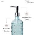 thumbnail image 3 of Embossed Glass Soap and Lotion Dispenser Bottles with Plastic Pump-12OZ-Set of 2 (Blue), 3 of 6