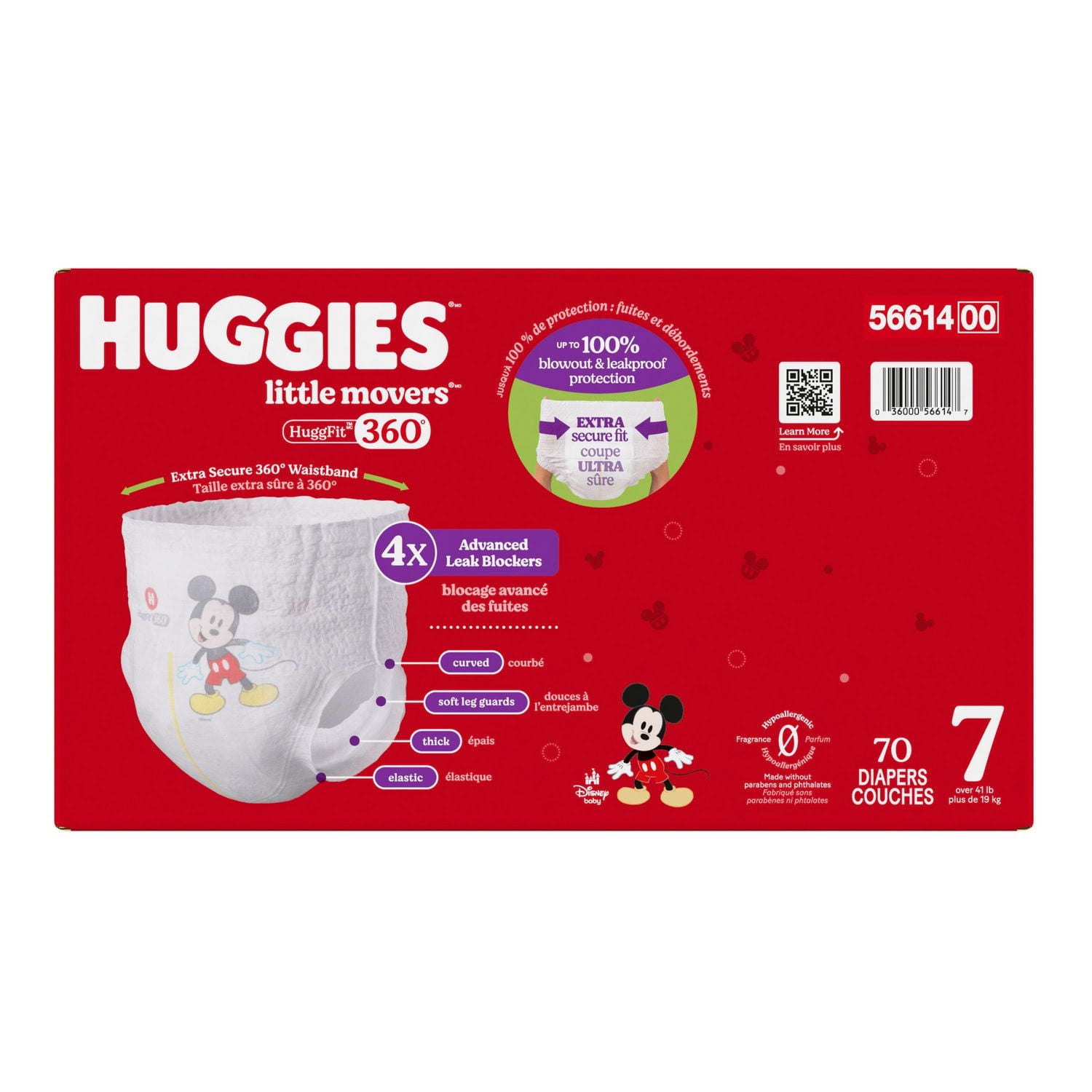Huggies Little Movers HuggFit 360° Baby Diapers with 360° Waistband, Size 3-7, Count 136-70, HUGFIT 360 MC S3-7| Count 136-70
