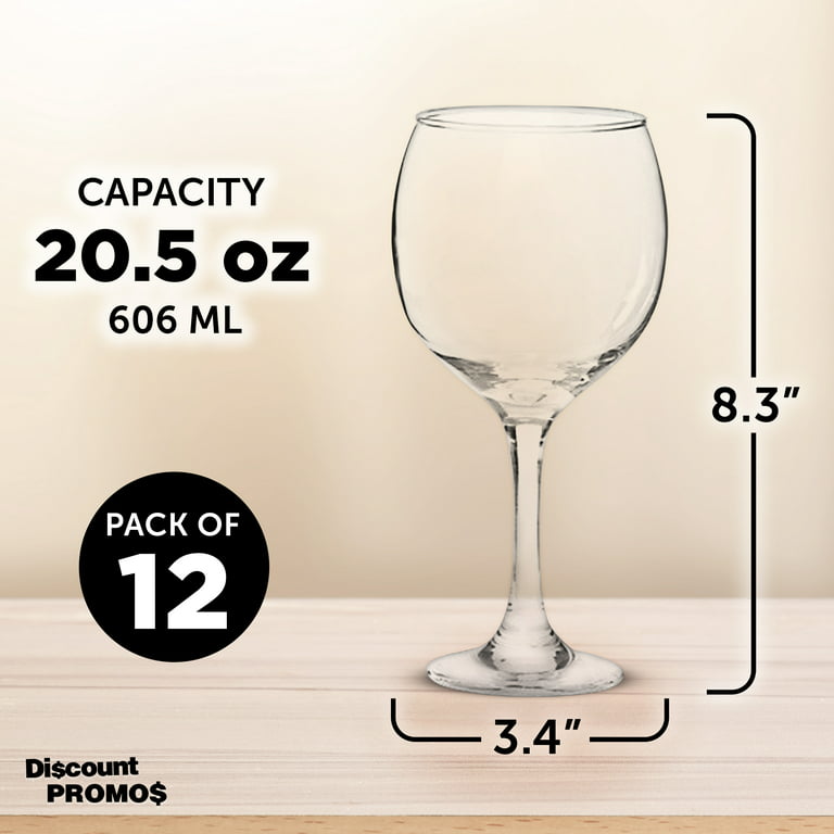 Premiere Wedding Wine Glasses 20.5 oz. Set of 12, Bulk Pack