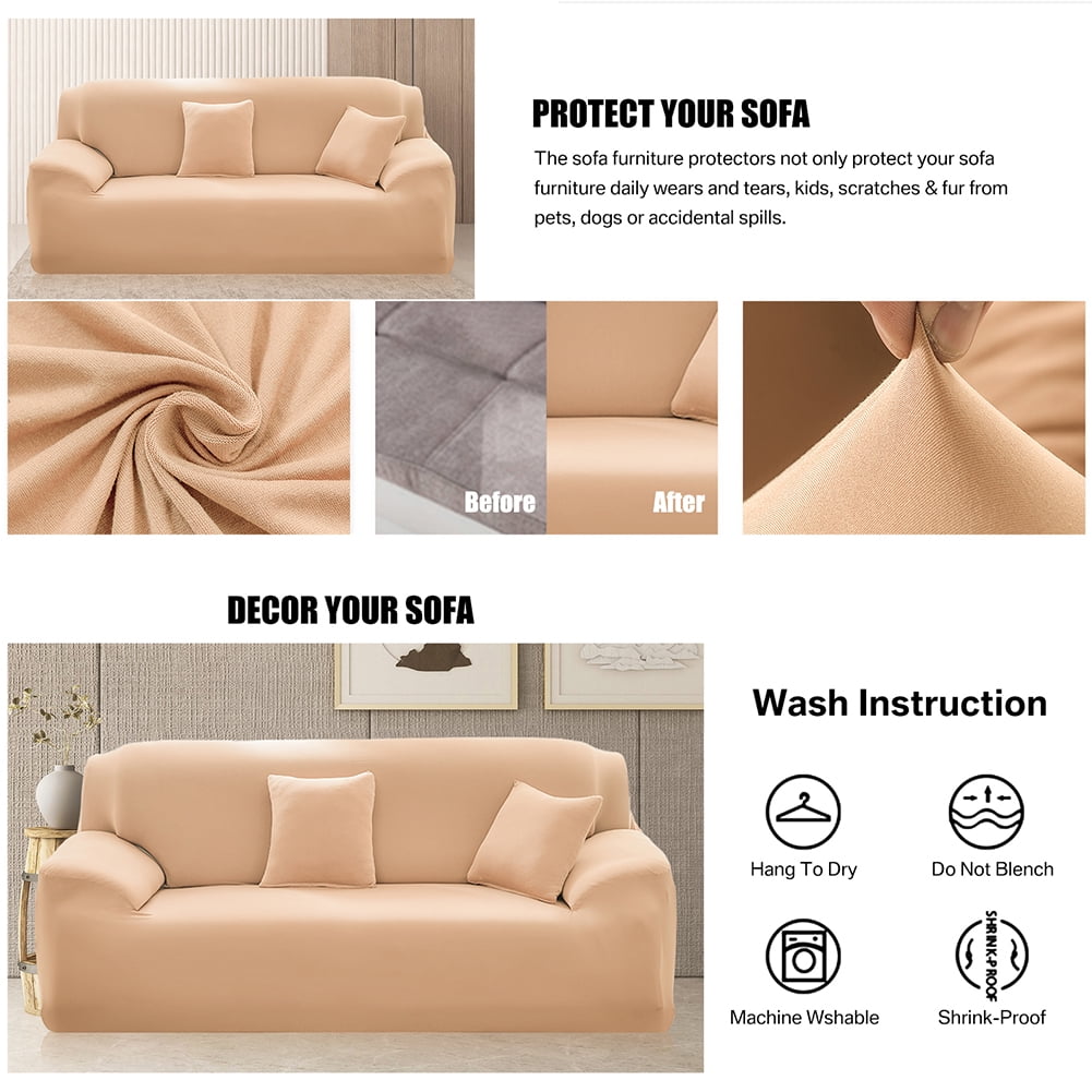 NEWEEN Sofa Cover Slipcover Stretch Elastic 1/2/3/4 Seater Chair Loveseat Sofa Couch Furniture Protector Fit, Sofa Slipcover